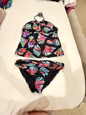 Women’s La Blanca Black Halter Tankini Set Size 14